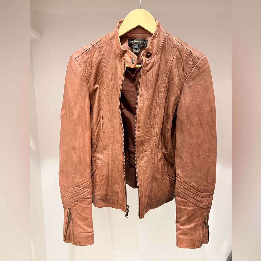 Bagatelle Brown Leather Jacket Size 4